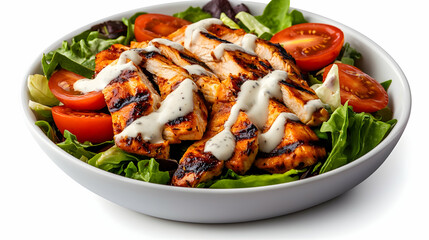 Grilled Chicken Salad with Tomatoes and Ranch Dressing