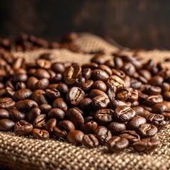 Fototapeta premium Freshly Roasted Coffee Beans: A Morning Ritual for Revitalizing Daystart