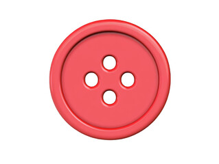 Red Button Isolated On Transparent Background A 3D Realistic Illustration