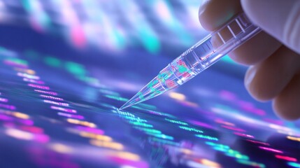 Biomedical researcher applying AI to detect genetic disorders in a genetics lab, high-tech genetics lab with AI systems analyzing DNA sequences for early genetic disorder detection, Scientific style