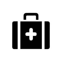 Medical first aid kit icon with transparent background