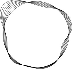 Circles line warped round with wavy dynamic lines
