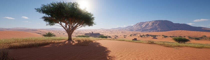 Fototapeta premium Desert oasis exploration scenic photography of breathtaking landscapes and nature's beauty