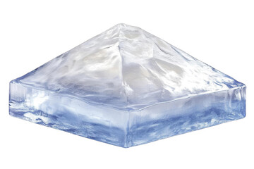 Obraz premium Transparent Blue Ice Cube Illustration Isolated on Black Background