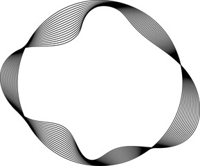 Circles line warped round with wavy dynamic lines