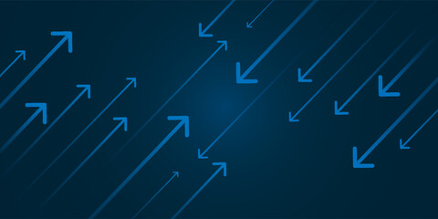 light up arrow dark blue background business growth competition concept