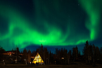 Yellowknife, Canada, offers a stunning display of the northern lights, with mesmerizing green and...