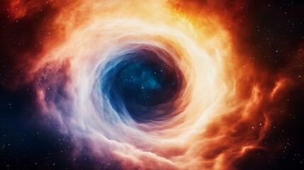Obraz premium Surreal Cosmic Vortex Swirling in Deep Space with Glowing Elements and High Fidelity Detail
