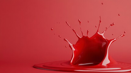 Dynamic Red Juice Splash with High Fidelity and Vivid Color Enhancing Visual Appeal