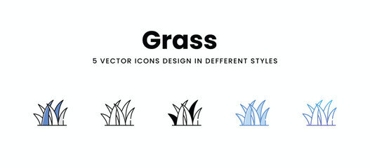 Grass   vector icons set stock illustration
