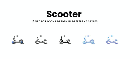 Scooter  vector icons set stock illustration