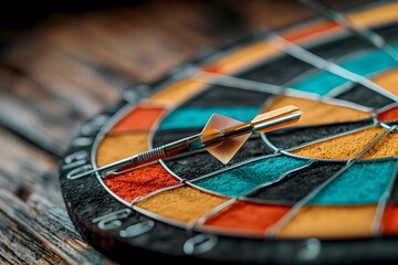Obraz premium Colorful dart board with a bullseye target