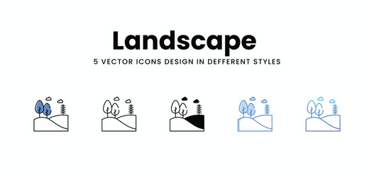 Landscape  vector icons set stock illustration