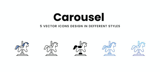 Carousel  vector icons set stock illustration