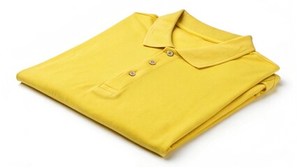 Blank yellow male polo shirt template, polo mockup template on white