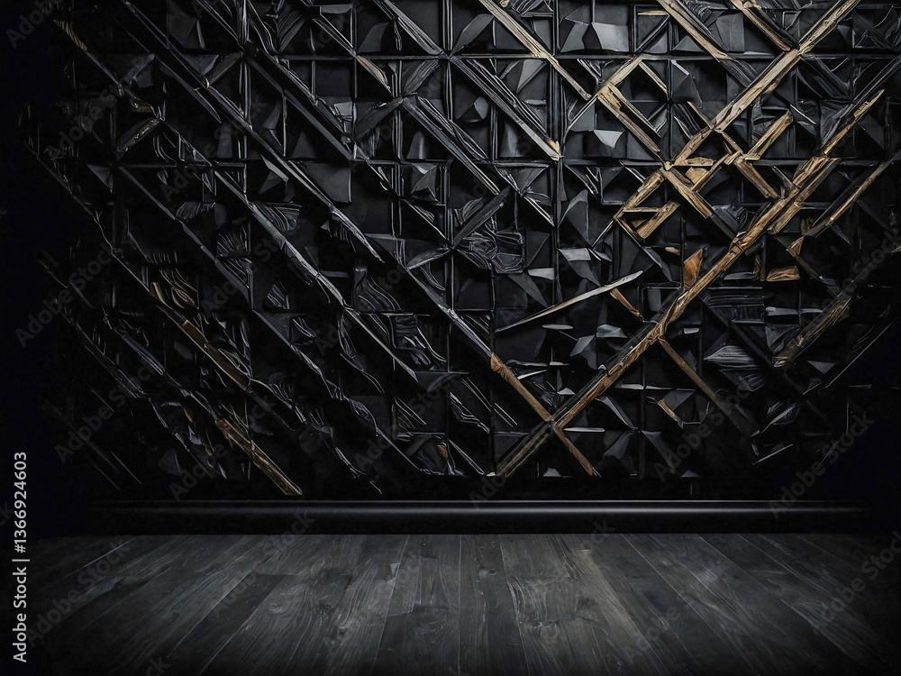 Poster elegant black background with subtle patterns