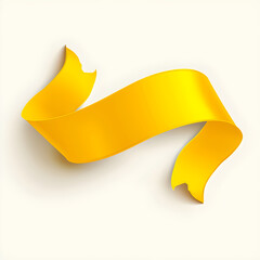 Elegant Yellow Ribbon Banner - Perfect for Announcements and Promotions