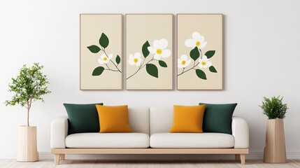 Elegant Contemporary Floral Artwork for Modern Interiors and Minimalist Spaces