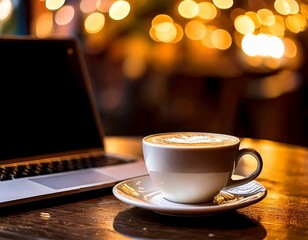 Obraz premium コーヒーとパソコン