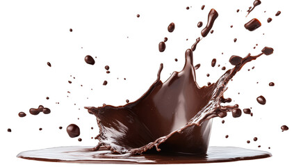 a dynamic splash of rich dark chocolate illustrating the fluidit