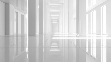 Obraz premium Infinite Modern Glass Hallway Perspective