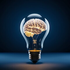 Brain in Lightbulb - Idea, Innovation, and Intelligence Concept