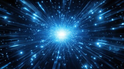 Naklejka premium Cosmic Explosion and Radiating Light