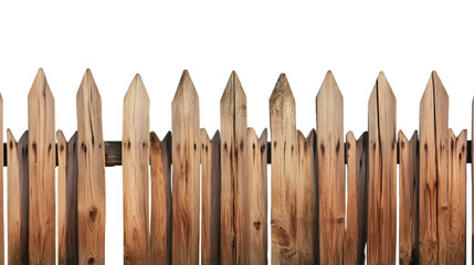 Fototapeta premium a rustic wooden fence isolated on white background