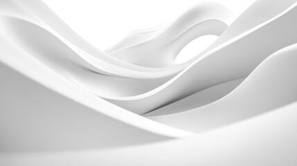 Obraz premium Abstract White Flowing Curves Background