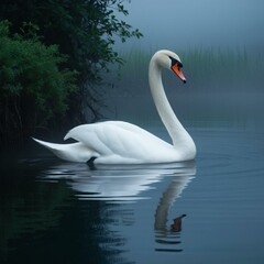 Obraz premium swans on the lake