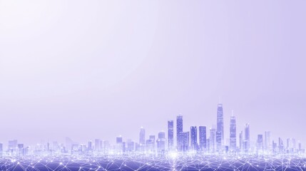 Fototapeta premium Networking Smart city with connected devices symbolizing advanced IoT networking.