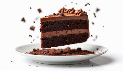 Chocolate Cake Slice with Crumbled Toppings