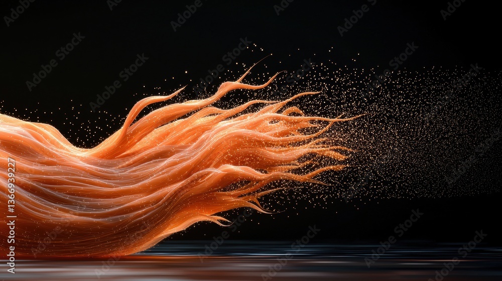 Poster Particle Computer generated simulation of data particles moving through a network.