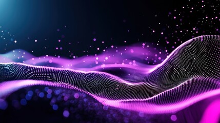 Particle Abstract wave of glowing particles symbolizing next gen computational technology.