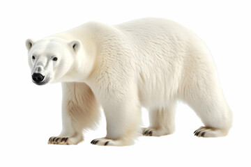 Photo of a Majestic Polar Bear Standing Alone in White Background