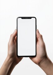 Hands holding and pointing a smartphone