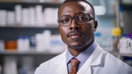 Obraz premium Scientist in Laboratory Examining Blood Samples with Equipment and Supplies in Background