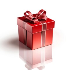 Obraz premium Red Gift Box with Ribbon