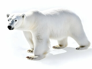 Fototapeta premium Photo of Majestic White Polar Bear Isolated on White Background