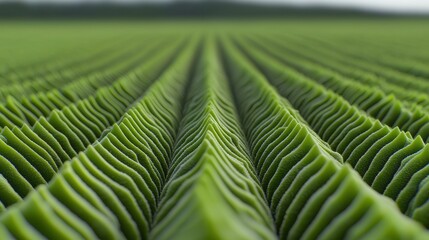 Fototapeta premium Lush Green Fields with Textured Undulating Patterns in Agriculture