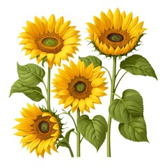 Four Sunflowers