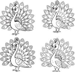 Peacock silhouette vector image