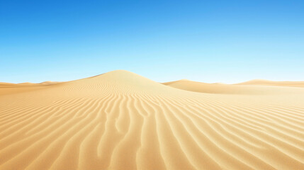 Serene Desert Landscape Under Clear Blue Sky