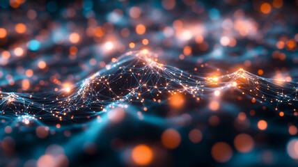 Cyber Big Data Flow and Blockchain Data Fields Network Connections, AI Technology, Digital Communication