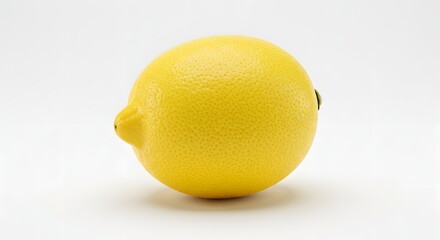 Lemon Close-Up on White – High-Quality Citrus Fruit Stock Picture