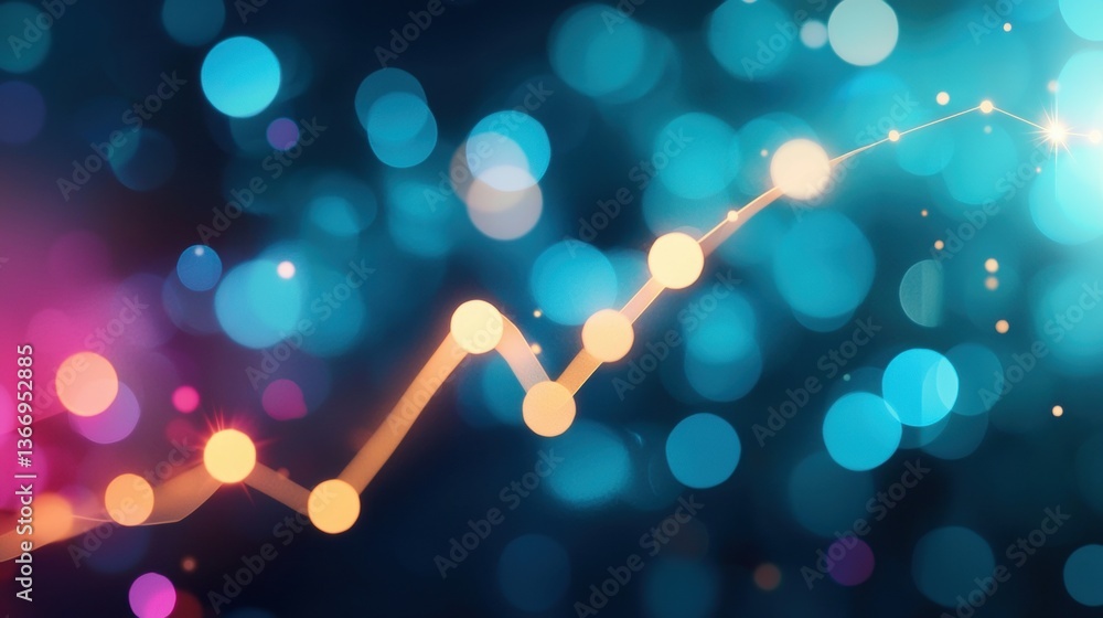 Poster graph digital dashboard displaying a dynamic data graph with financial trends.