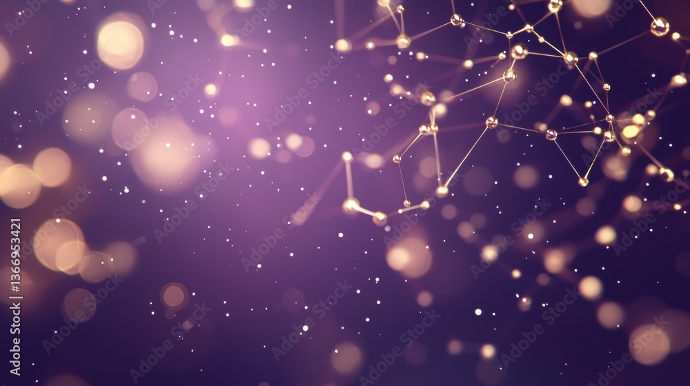 Poster net cyber network with luminous particles flowing through interconnected lines.