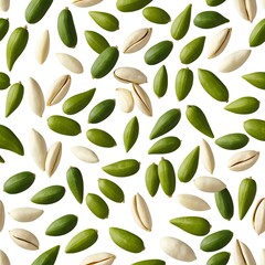 Naklejka premium Pistachios in Shell and Shelled, Food Background