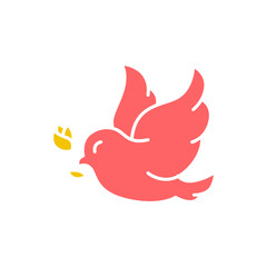 wedding bird icon isolated on white