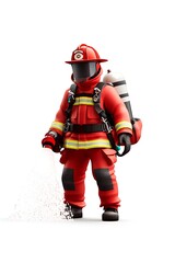 firefighter spraying water